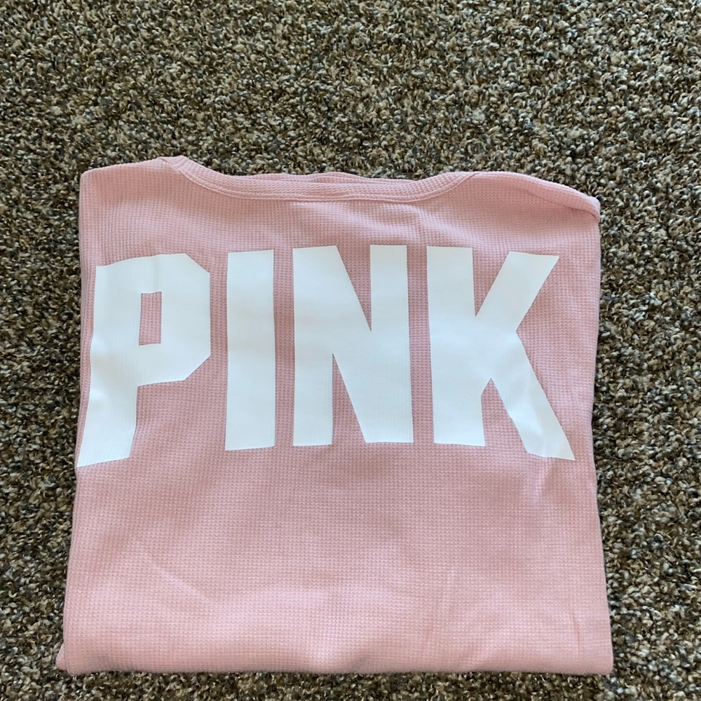 pink vs waffle knit long sleeve (worn once) 💞💞